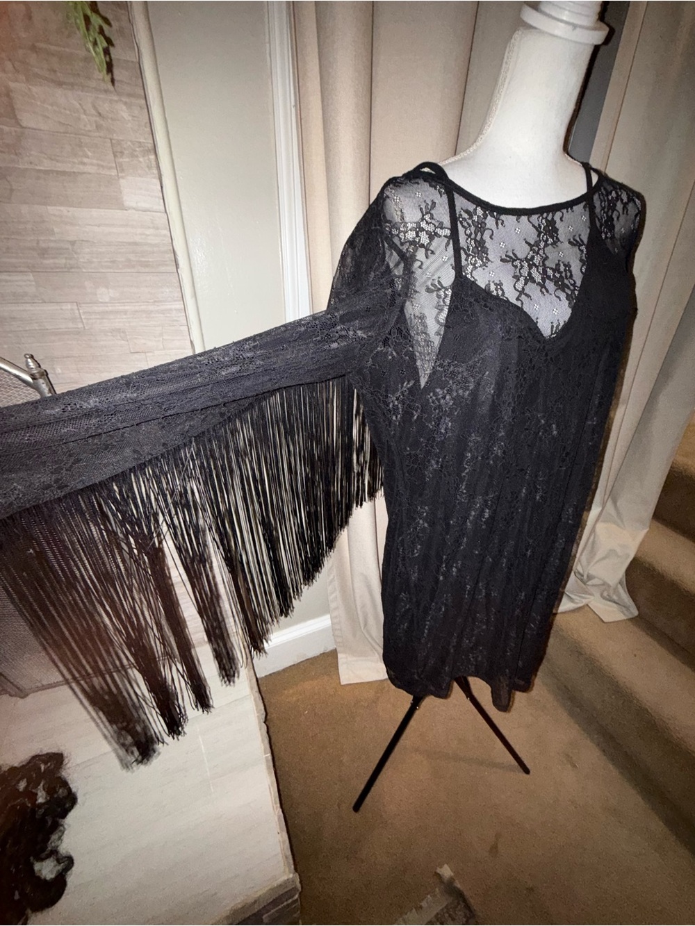 Idyllwind Miranda Lambert XL Black Lace Fringe Western Boho Dress